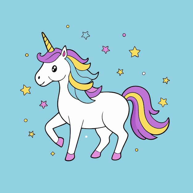 a cartoon unicorn with the words unicorn on it