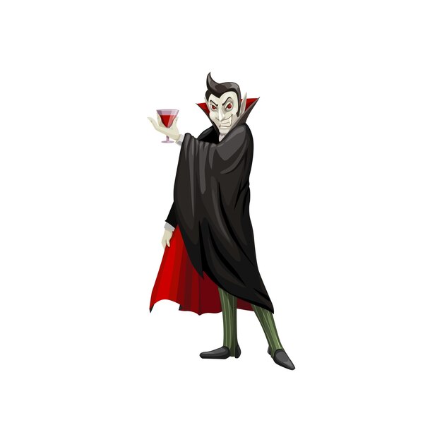 Vector cartoon vampire spooky halloween dracula character