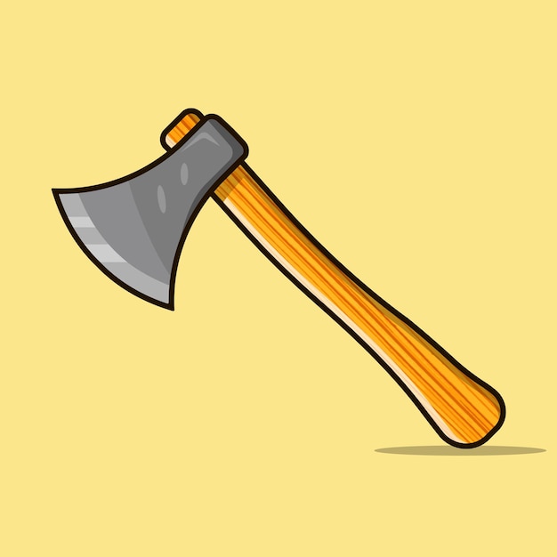 Cartoon Vector Of An Axe With A Wooden Handle Vector Axe Stock Illustrations Axe Flat Vector