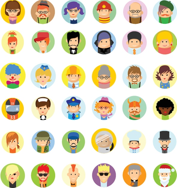 Cartoon vector characters of different professions