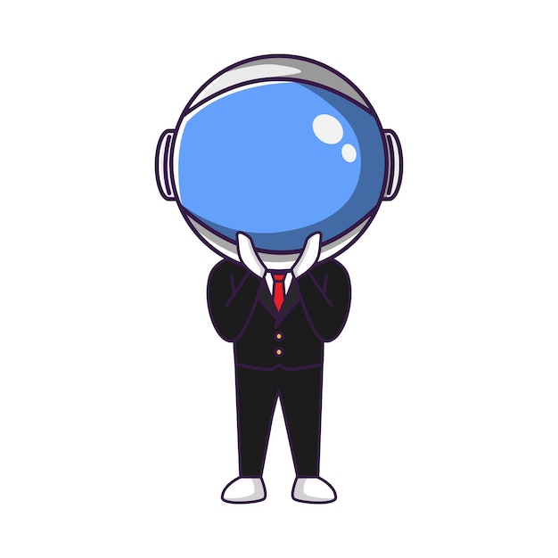 cartoon vector cute astronaut in suit expression surprised