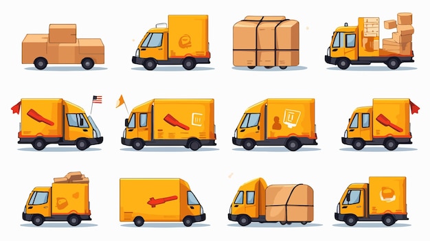 Cartoon Vector Illustration of Delivery Service Icons Set Conceptual Image for Courier and Logistics