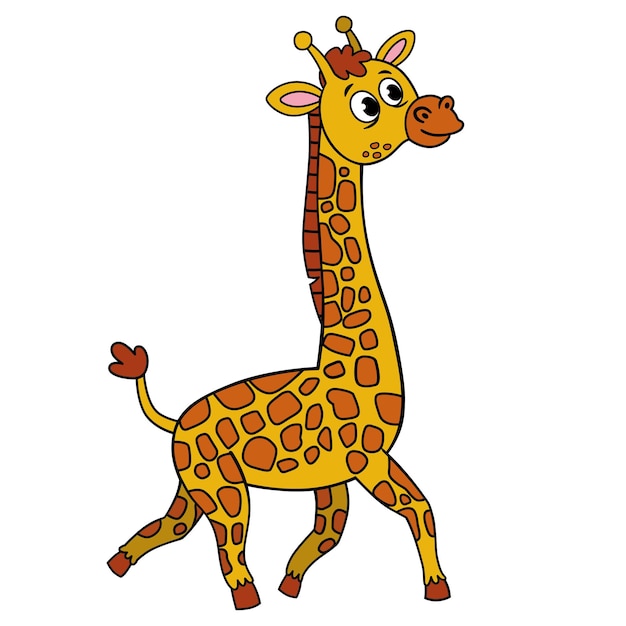 Cartoon vector illustration of a giraffe