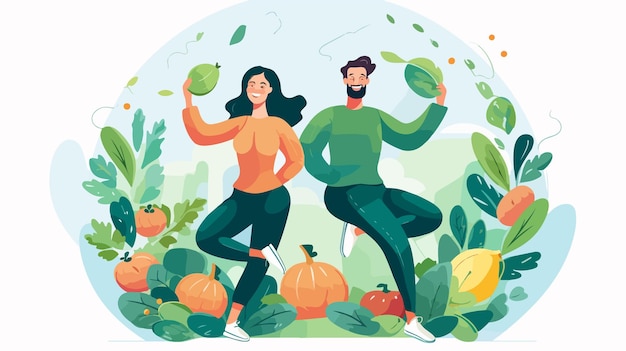 Vector cartoon vector illustration of healthy lifestyle design