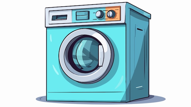 Cartoon Vector Illustration of Isolated Washing Machine Icon