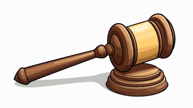 Vector cartoon vector illustration of a judge or auction hammer icon