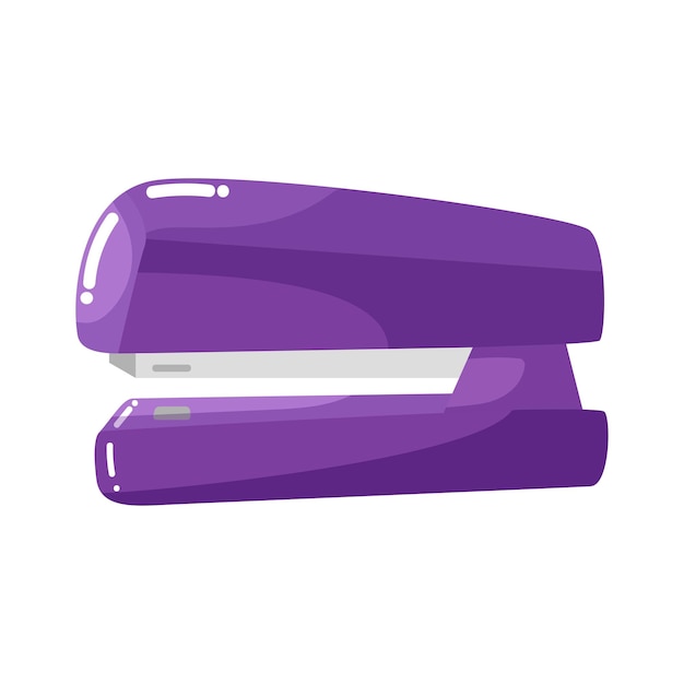 Cartoon vector purple stapler School supplies Doodle style