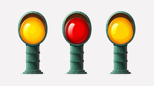 Cartoon Vector Traffic Light Icon for Design Projects