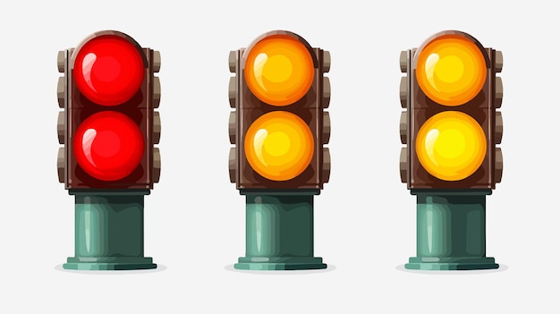 Cartoon Vector Traffic Light Icon for Design Projects