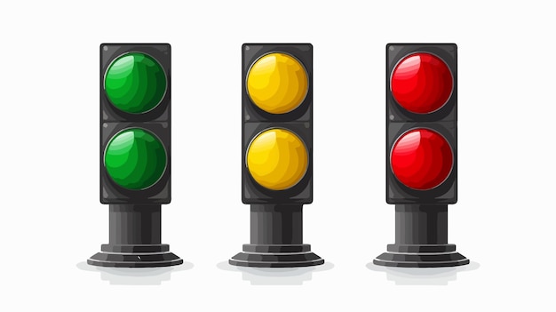 Cartoon Vector Traffic Light Icon for Design Projects