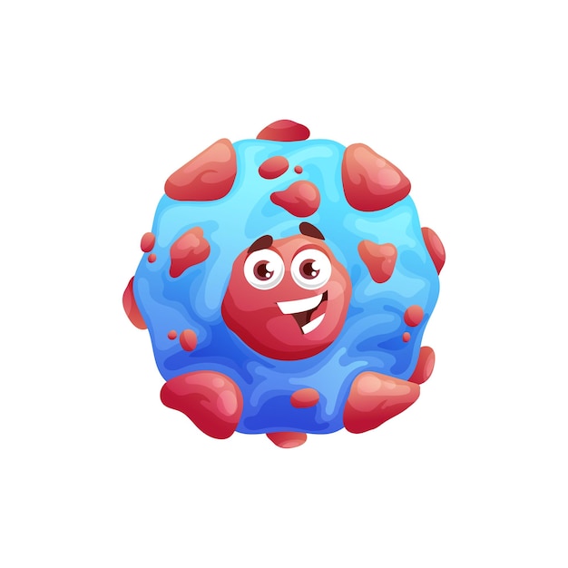 Cartoon virus or microbe character kids health