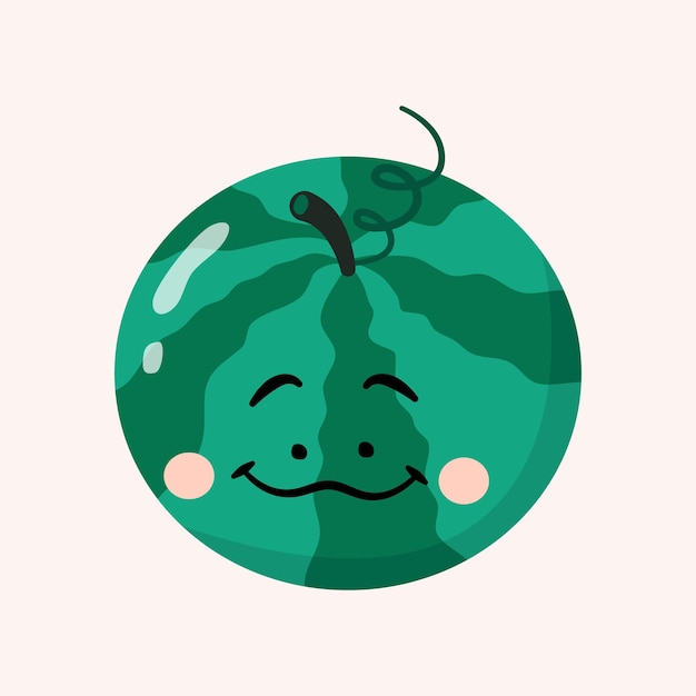 Cartoon watermelon with funny face