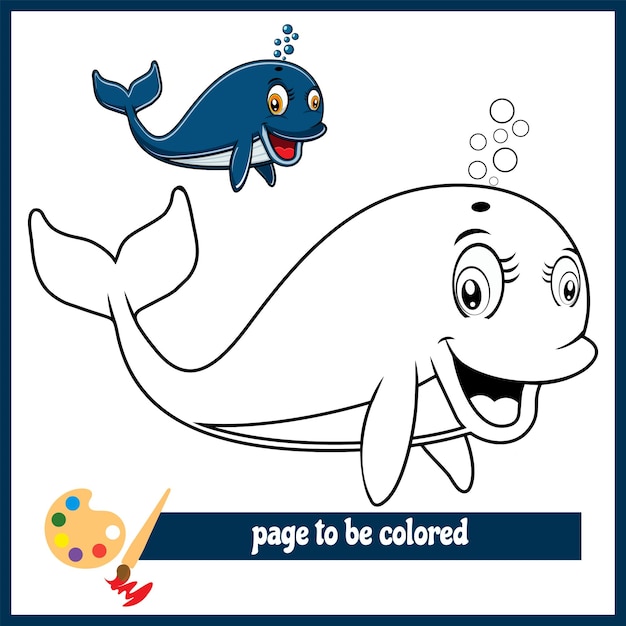 Cartoon whale coloring pictures