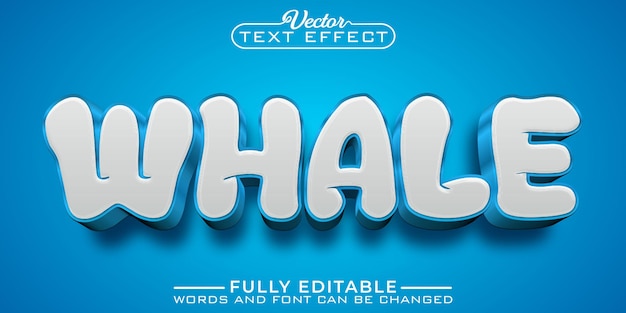 Cartoon Whale Editable Text Effect Template