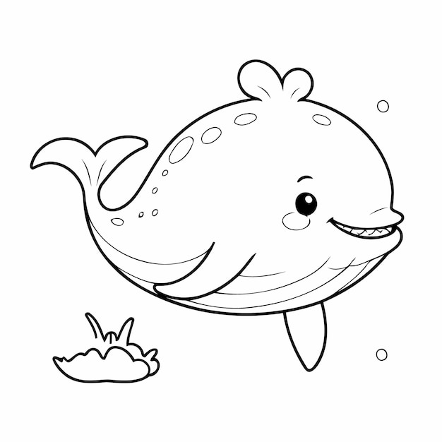 Cartoon Whale for kids books