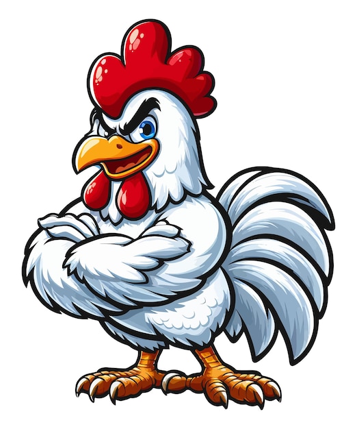 a cartoon white chicken sublimation vector