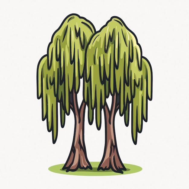 Cartoon willow tree illustration