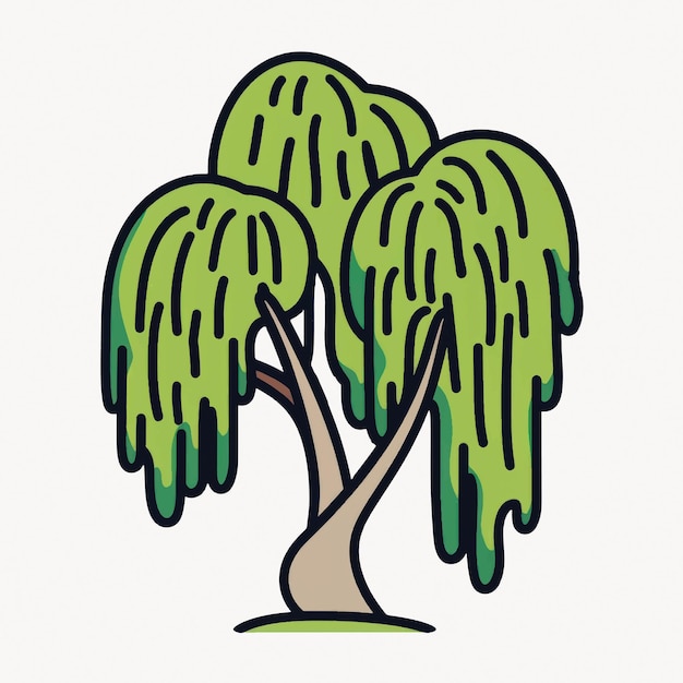 Cartoon willow tree illustration