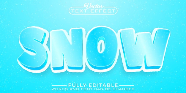 Cartoon Winter Snow Vector Editable Text Effect Template