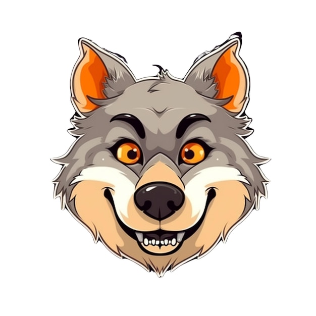 Cartoon wolf face vector design