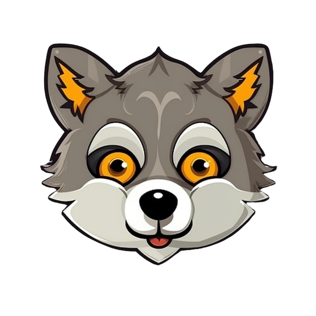 Cartoon wolf face vector design