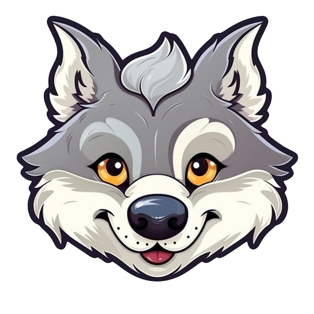 Cartoon wolf face vector design