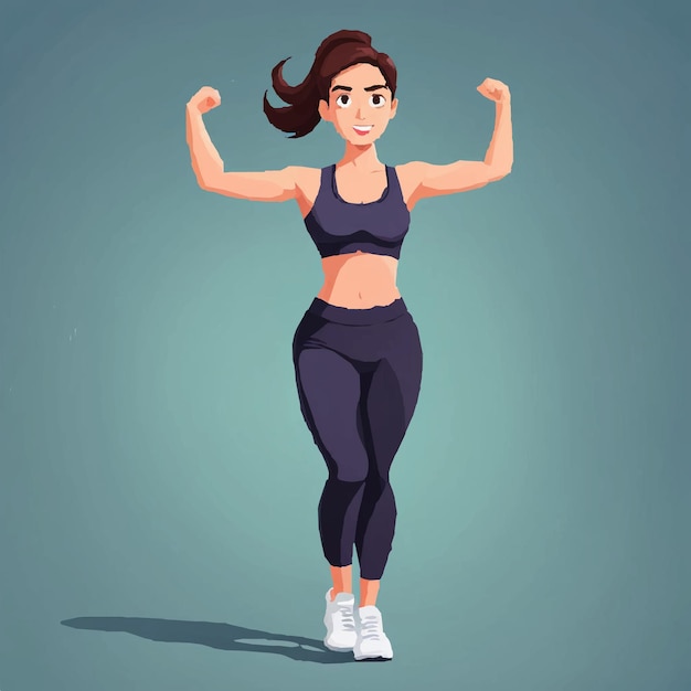 Vector cartoon of a woman doing yoga exercises