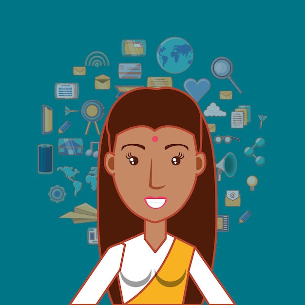 cartoon woman icon