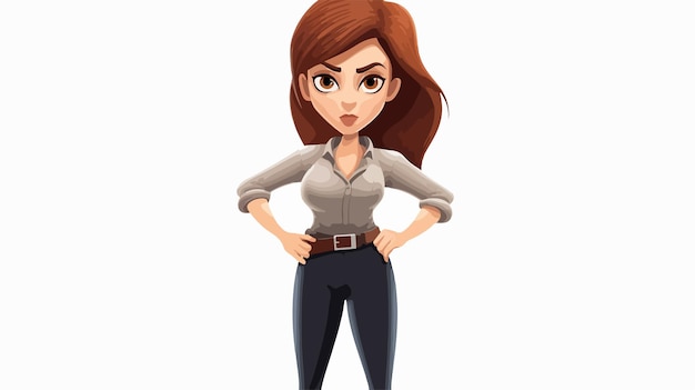 a cartoon of a woman with brown hair and a shirt that says  shes a girl