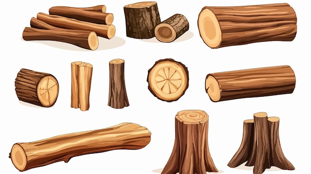 Cartoon Wood Log Vector Illustration