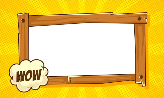 Cartoon wooden frame background design