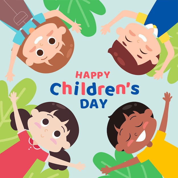 Cartoon world childrens day illustration Premium Vector