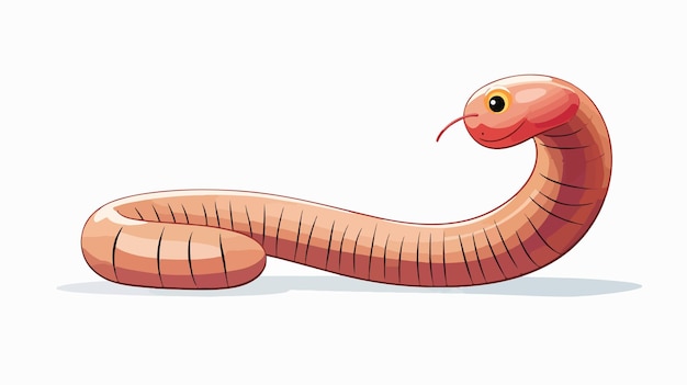 a cartoon of a worm with a red tail