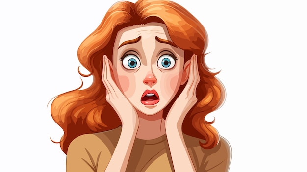 Cartoon Worried Woman Stock Illustration Vector