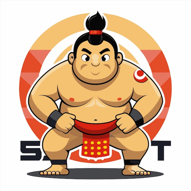 Vector a cartoon of a wrestler with the word quot s quot on it