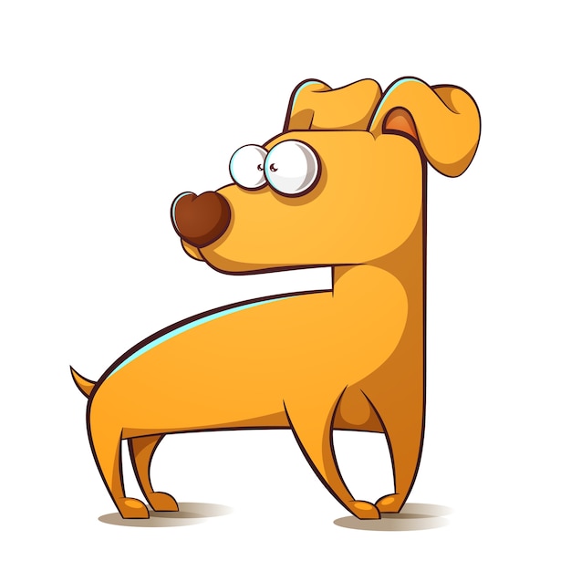 Cartoon yellow dog. 