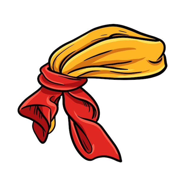 Cartoon Yellow And Red Headscarf Illustration