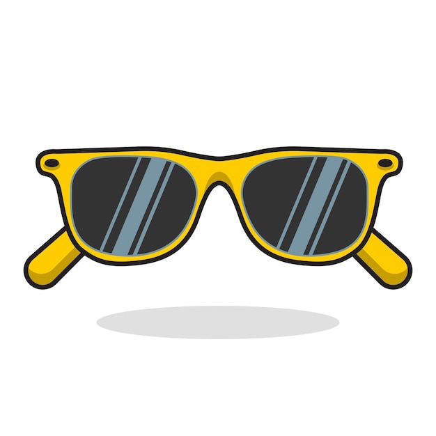 Cartoon yellow sunglasses Vector illustration