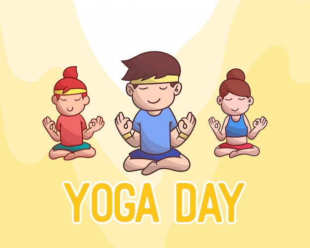 cartoon of yoga day