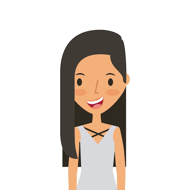 cartoon young girl icon