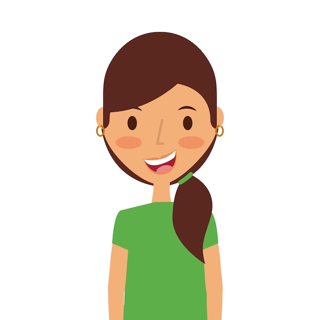 cartoon young girl icon