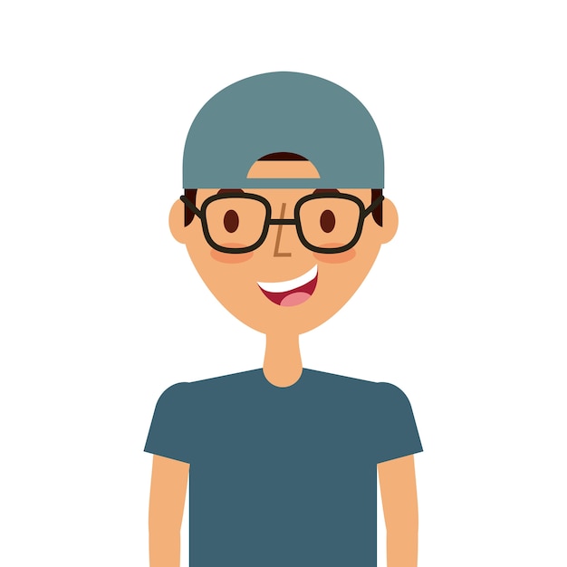 cartoon young man icon