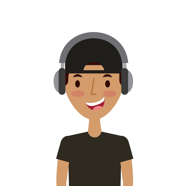 cartoon young man icon