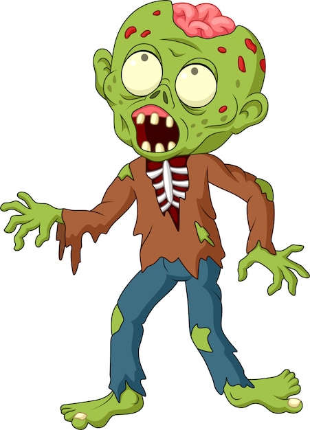 Cartoon zombie isolated on white background