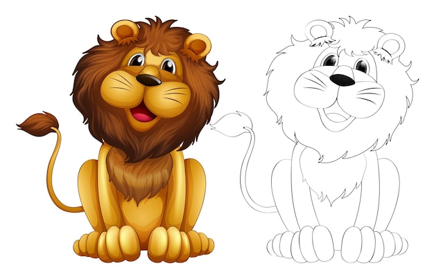 cartoonish lion illustration