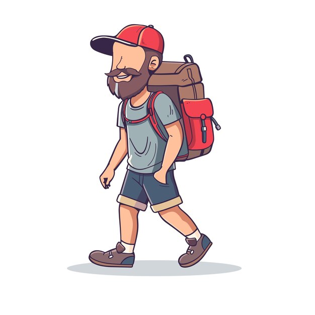 Vector a cartoonstyle man with a beard and baseball cap