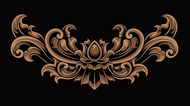 Carved classic style Vector Ornament Design for wedding invitations or greeting card elements