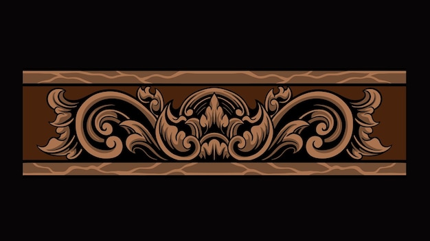 Carved classic style Vector Ornament Design for wedding invitations or greeting card elements