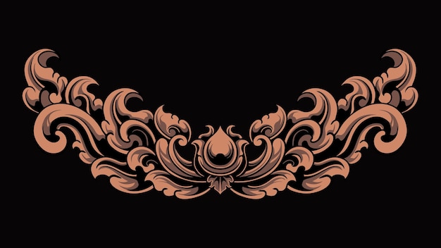 Carved classic style Vector Ornament Design for wedding invitations or greeting card elements