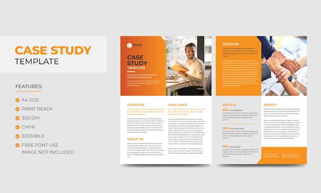 Case Study Template Corporate Modern Business Double Side Flyer and Poster Template